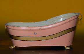 antique hand lacquered metal dolls bathtub * at 1900