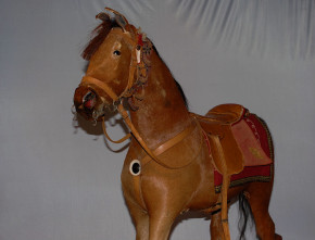 antique big rocking horse & pulling toys horse * at 1895