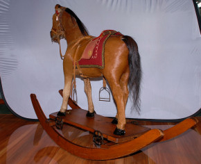 antique big rocking horse & pulling toys horse * at 1895