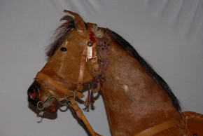 antique big rocking horse & pulling toys horse * at 1895