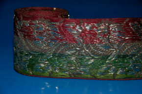 antique ribbon with silver thread * 2 inch broad * at 1860-1880