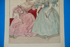 Biedermeier period Litho. hand colored * Parisian outfits * 1832