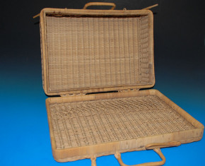 antique twisted Picnic suitcase or children suitcase * at 1900