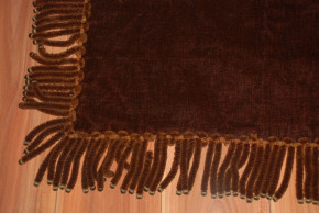 antique brown velvet tablecloth with long bobbles * at 1890