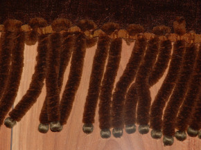 antique brown velvet tablecloth with long bobbles * at 1890