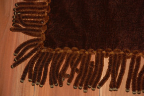 antique brown velvet tablecloth with long bobbles * at 1890