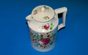 antique Biedermeier faïence coffee-pot flower painting * at 1830