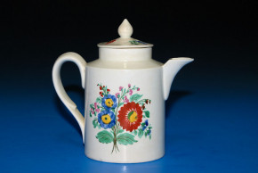 Biedermeier faïence coffee-pot * Smallholder flower * at 1860