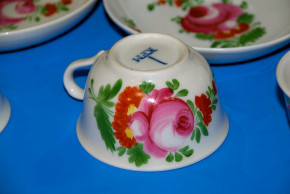 4 Biedermeier porcelain coffee cups * KPM * at 1860-1880