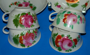 4 Biedermeier porcelain coffee cups * KPM * at 1860-1880