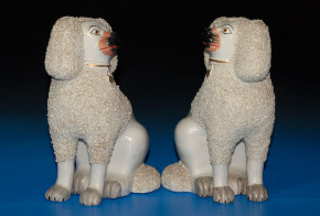 2 antique big dog figures Chinaporcelain * at 1880