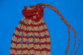 antique crocheting bag of * work done by hand * at 1880-1900