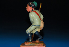 antike Wackelfigur aus Pappmaché * Wilddieb * Sonneberg 1860