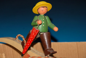 antike Erzgebirge Kinderzimmer Lampe * 30er bis 40er Jahre