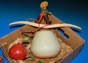 antike Erzgebirge Kinderzimmer Lampe * 30er bis 40er Jahre