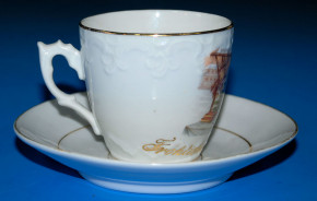 Kaffeegedeck * Weihnachtsmann Motiv mit Spielzeug * um 1900