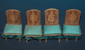 4 doll house chairs with imprint Rococo period couple * at 1900