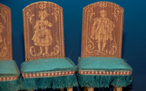 4 doll house chairs with imprint Rococo period couple * at 1900