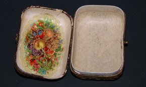 antike Miniatur Korb Box für Puppen * um 1890