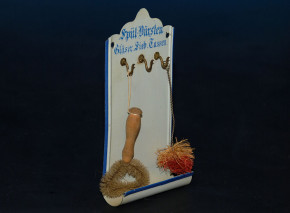 antiker Puppenküchen Blech * Spülbürsten Wandhalter * um 1900