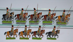 Zinnfiguren * 9 x Russische Lanzenreiter * Georg Heyde um 1900