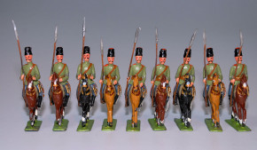 Zinnfiguren * 9 x Russische Lanzenreiter * Georg Heyde um 1900