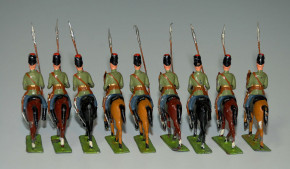 Zinnfiguren * 9 x Russische Lanzenreiter * Georg Heyde um 1900