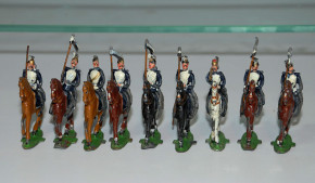 Zinnfiguren 9 x Preuss. Kavallerie Lanzenreiter G. Heyde um 1900