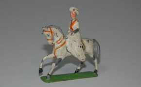 antike Zinnfigur Kaiser & Kaiserin zu Pferd * G. Heyde um 1900