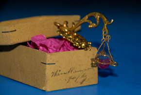 Puppenstuben Goldblech Wand Öllampe * Erhard & Söhne 1880