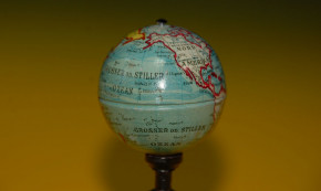 Kinder Globus * lithogr. Blech & gedrechseltes Holz * um 1920