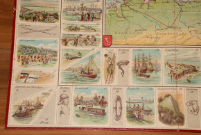 antiker großer Spielplan * Seebäder * Otto Meier Verlag um 1900