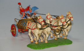 ELASTOLIN * Roman quadriga & 2 romans *  after-war