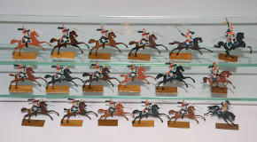 18 antike Zinnfiguren * Franz. Kavallerie im Angriff * vor 1900