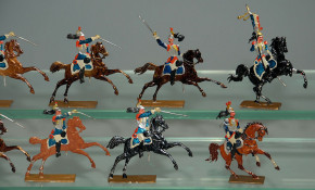 18 antike Zinnfiguren * Franz. Kavallerie im Angriff * vor 1900