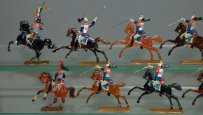 18 antike Zinnfiguren * Franz. Kavallerie im Angriff * vor 1900