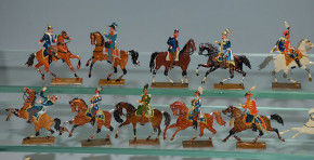 26 antike Zinnfiguren * Preuß. Offiziere zu Pferd * vor 1900