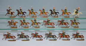 19 antique tin figures Brunswick uhlans cavalry * in front of 19