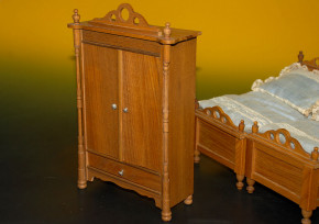 antikes Puppenstuben Schlafzimmer Möbel 4 Teile um 1880-1890