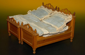 antikes Puppenstuben Schlafzimmer Möbel 4 Teile um 1880-1890