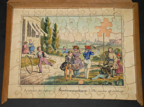 Biedermeier Kinder Puzzle * Kindervergnügen * um 1850-1860