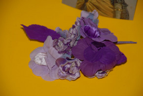 antike Sebnitzer Puppenhut Stoffblumen * um 1900 (5)