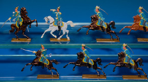 15 antike Zinnfiguren * Kavallerie - Säbel zum Schlag * vor 1900