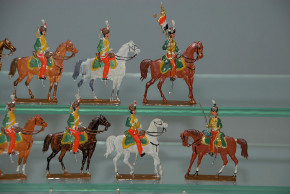 12 antike Zinnfiguren * franz. Ulanen Kavallerie * vor 1900