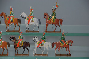 12 antike Zinnfiguren * franz. Ulanen Kavallerie * vor 1900