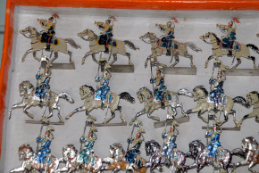 Zinnfiguren Preuß. Kavallerie mit Lanzen & Trompeter * vor 1900