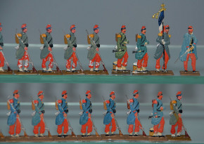42 Zinnfiguren * Franz. Infanterie von 1870-1871 * vor 1900