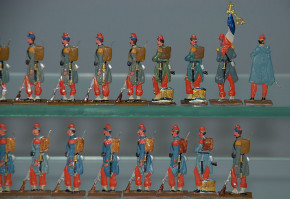 42 Zinnfiguren * Franz. Infanterie von 1870-1871 * vor 1900