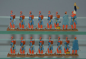 36 antike Zinnfiguren Franz. Infanterie von 1870-1871 * vor 1900