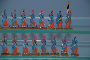 35 antique tin figures * french infantry standing * in front of